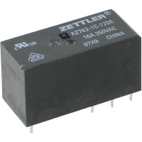 American Zettler, Inc. Relay, E-Mech, Power, SPDT, 16A, Ctrl-V 12DC, Vol-Rtg 440/150AC/DC, PCB Mnt