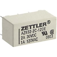 American Zettler, Inc. Relay, Polarized DIP Relay, 1500 Vrms (Contact to Coil), PCB Mount