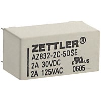 American Zettler, Inc. Relay, Polarized DIP Relay, 1500 Vrms (Contact to Coil), PCB Mount, AZ832 Series