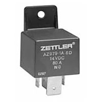 American Zettler, Inc. RELAY, AUTOMOTIVE, MINI-ISO, 80A, SPDT-NO, 24VDC, 1 FORM A, SEALED, AZ979 Series