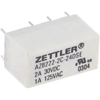 American Zettler, Inc. Relay, 24 VDC, 500 V (RMS), Single Contact, 2880 +/- 10%