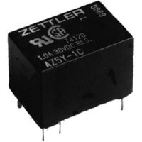 American Zettler, Inc. Relay, PC Board, 1 A (Light Duty), 2 A (Heavy Duty), 150 VDC or 300 VAC, -25 C