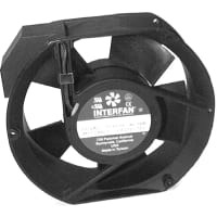 Interfan Fan, AC, 230V, 50/60Hz, 172x150x51mm, Obround, 238CFM, 55dBA, 33 Oz., Terminals