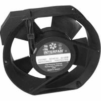 Interfan Fan, AC, 115V, 172x150x51mm, Obround, 238CFM, 3100RPM, 55dBA, Terminal Block