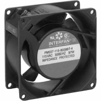 Interfan Fan, AC, 115V, 80x80x38mm, Sq, 37CFM, 2700RPM, 39dBA, 10.3Oz, Terminal Block