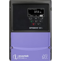 Invertek Drives AC Drive, Frame 2, 4.3A, 1Hp, 1 Phase, IP66, OLED Keypad+Disc, Filter