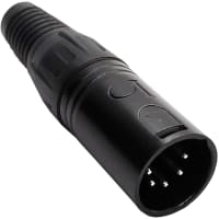 Io Audio Technologies XLR Connector, 5 Pin, Male, Silver Contacts, Black