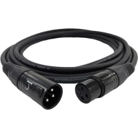 Io Audio Technologies XLR Cable, 10 FT, Shielded, 2 Wires, 24 AWG, Black PVC, Performance Series