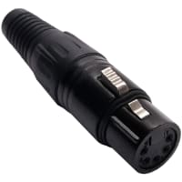 Io Audio Technologies XLR Connector, 5 Pin, Female, Silver Contacts, Black