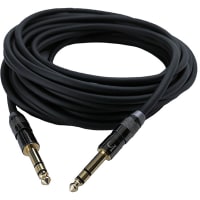 Io Audio Technologies Balanced Patch Cable, 1/4" Stereo Plug, Shielded, Black Jkt, 3 FT, TBK Series