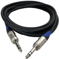 Io Audio Technologies Balanced Patch Cable, 1/4" Stereo Plug, Shielded, Black PVC Jkt, 3 FT, M Series