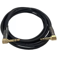 Io Audio Technologies Patch Cable, 1/4" Stereo Plug, Shielded, Black PVC Jkt, 3' L, TCH Series