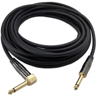 Io Audio Technologies Instrument Cable, Shielded, 20FT, 1/4" Plug (90 Deg&Straight), 20AWG, TCH Series