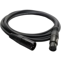 Io Audio Technologies XLR Cable, 3 FT, Shielded, 2 Wires, 23 AWG, Black PVC, Professional Series