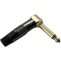 Io Audio Technologies Audio Plug, 1/4" TS Right Angle, Gold Plated, Solder Termination, TCH Series