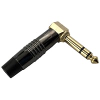 Io Audio Technologies Audio Plug, 1/4" TRS Right Angle, Gold Plated, Solder Termination, TCH Series