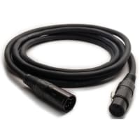 Io Audio Technologies DMX Cable, 1 FT, 5 Pins, 4 Wires, Shielded, 24 AWG, PVC Black, 120 Ohms