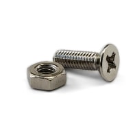 Io Audio Technologies BOLT, M3x10mm with M3 HEX NUT, NICKEL FINISH, 100PK