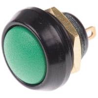 ITW Switches Pushbutton Switch, SPST-NO, Round, Non-Illum, IP67, Solder, 0.4A, 32VAC