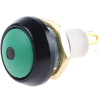 ITW Switches Push Button Switch, NO, Panel Mount, Momentary, Illuminated Green LED, 