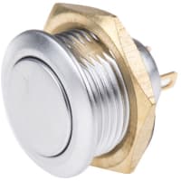 ITW Switches Silver IP66 SPST-NO Panel Mount Momentary Push Button Switch, 0.4 A@ 32 V ac