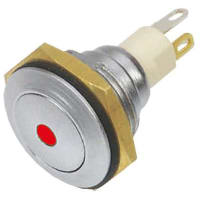 ITW Switches Push Button Switch, SPST-NO, Panel Mount, Maintained, Illuminated Red LED, 