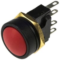 ITW Switches Push Button Switch, SPDT-NO, Panel Mount, Momentary, Illuminated Green LED, 