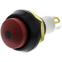 ITW Switches Push Button Switch, IP67, 13.65mm, SPST-NO, Pmnt, Momentary, Illuminated Red LED, 