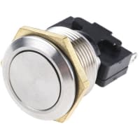 ITW Switches Pushbutton Switch, IP67, 19.25mm, SP-NO/NC, Panel Mount, Momentary