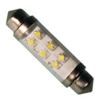 JKL Components Corporation Automotive LED Festoon Lamp 10.5(dia)x43(h)mm 43mmWhite 12Vdc 20 mA 10.5mm 10 lm