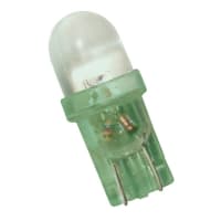 JKL Components Corporation LED Reflector Bulb, Wedge, Green, 9 mm Lamp, 10mm dia., 12 V dc