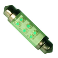 JKL Components Corporation Automotive LED Festoon Lamp 43 mm Green 12 V dc 20 mA 10.5mm 9 lm