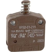 Johnson Electric Switch, Safety Interlock, NO, Dbl Break, Mushroom Plunger, 16A, 400VAC, Faston Terminal