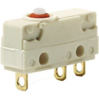 Johnson Electric Switch, Micro, Snap Action, SPDT, NO/NC, Plain Plunger Actuator5A, 250VAC, IP40, Solder