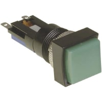 Johnson Electric Switch Body;TP2 Series;Momentary;18x18mm;Exposed Bezel;IP40;Faston;16.2mmDia Mtg