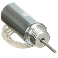 Johnson Electric Solenoid, Tubular, Push, Panel Mount, Flying Leads, 24VDC Cont, 48VDC@25%, 83.50 Ohms