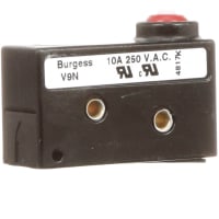 Johnson Electric Switch, Micro, Snap Action, Sealed, SPDT, NO/NC, Pin Plunger Actuator, 10A, 250VAC, Screw