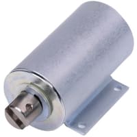 Johnson Electric Solenoid, Tubular, Pull, Foot Mounted, Flying Leads, 12VDC Cont, 24VDC@25%, 14.10 Ohms