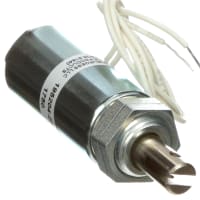 Johnson Electric Solenoid, Tubular, Pull, Panel Mount, Flying Leads, 12VDC Cont, 24VDC@25%, 20.70 Ohms