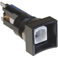 Johnson Electric Switch Body;TP2 Series;Latching;18x18mm;Exposed Bezel;IP40;Faston;16.2mm Dia Mtg