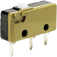 Johnson Electric Switch, Snap Action, SPDT, NO/NC, Plain Lever Actuator, 5A, 250VAC, IP40, Solder Term