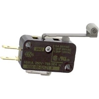 Johnson Electric Switch, Roller lever, 15 A (Max.), 125 VAC/250 VAC (Max.), 3.2 N, 27.8 mm