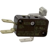 Johnson Electric Switch, Roller lever, 12 A (Max.), 125 VAC/250 VAC (Max.), 1.5 N, 27.8 mm