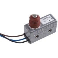 Johnson Electric Switch, Snap Action, N.O/N.C, SPDT, Plunger Actuator, IP67, 15A, 250VAC, Wire Terminal