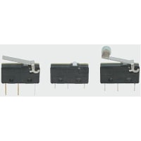 Johnson Electric Switch, Snap Action, SPDT, NO/NC, Pin Plunger Actuator, 6A, 250VAC, IP40, PCB Terminal