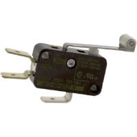 Johnson Electric Switch, Roller lever, 10 A (Max.), 125 VAC/250 VAC (Max.), 0.8 N, 27.8 mm