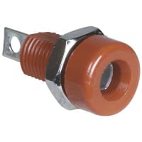 Johnson-Cinch Connectivity Solutions Insulated Banana Jack, Red, Threaded, Panel Mount, Solder Terminal, B180 Series