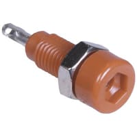 Johnson-Cinch Connectivity Solutions Red Tip Jack, Threaded, Panel Mount, 0.080" (2.0mm) Plug