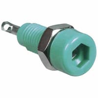 Johnson-Cinch Connectivity Solutions Green Tip Jack Threaded Panel Mount for .080" (2.0mm) Plug