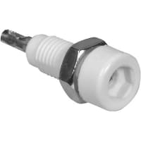 Johnson-Cinch Connectivity Solutions White Tip Jack Threaded Panel Mount for .080" (2.0mm) Plug